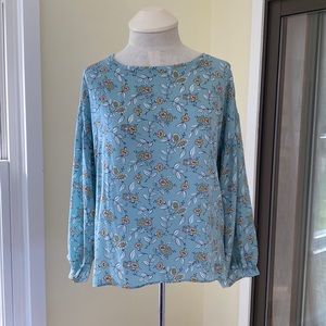 LOFT women’s flowy floral blouse 3/4 sleeve size L